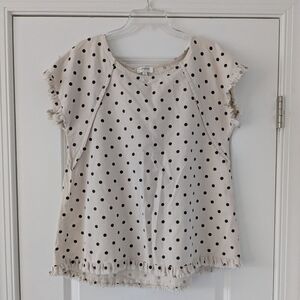 Umgee - Tunic Top  Beige w/Black Polka Dots